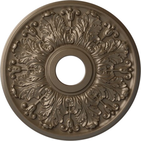 Ekena Millwork Apollo Ceiling Medallion (Fits Canopies up to 5 5/8"), 16 1/2"OD x 3 5/8"ID x 1 1/8"P, Warm Silver CM16APWSS